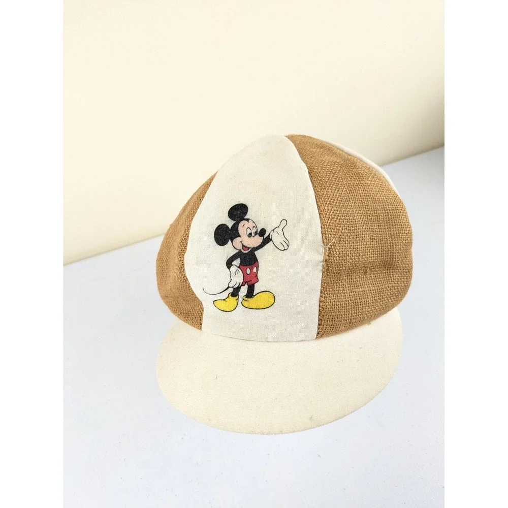 Vintage Walt Disney Productions Hat Mickey Mouse Newsboy Tweed Cotton 60's RARE